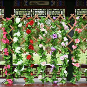 Guirlande de roses artificielles Kang Kang 100cm 200cm, fleurs en soie pour décoration de mariage et de maison - Product Image 5