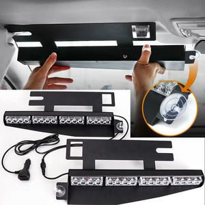 Barra de Luces Biaochi de 32 LED para Visera de Auto y Camión, Luz Estroboscópica para Parabrisas Interior y Tablero, 12V 24V, Luces de Advertencia de Emergencia Divididas - Product Image 2