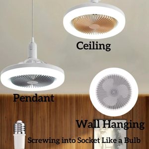 Ventilateur de plafond LED moderne avec lumière et télécommande, 3 couleurs à intensité variable, rotatif à 360°, idéal pour chambre et hôtel, avec douille E27 - Meilleure vente - Product Image 6
