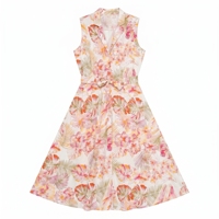 Robe d'été chic et tendance pour femme, en polyester, imprimé bohème, sans manches, style vintage, élégante, robe de plage bohème
