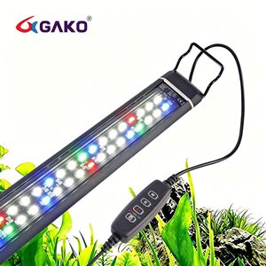 Lampe <span class=keywords><strong>LED</strong></span> pour <span class=keywords><strong>aquarium</strong></span> en alliage d'aluminium, <span class=keywords><strong>éclairage</strong></span> végétal à spectre complet, trois couleurs réglables, avec minuterie, ultra-lumineuse, support inclus - Product Image 1