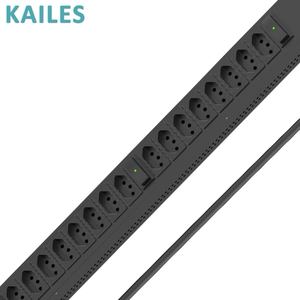 מטען חשמלי בסיסי (PDU) מסדרת KAILES(KLS) K22, 32 אמפר, 3 פאזות, מתח AC 346-415VAC, 24 שקעים ברזילאים + 3 נורות חיווי חשמל מתחלפות, שחור - Product Image 5