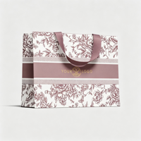 Sac de courses en carton ivoire recyclable de haute qualité avec poignée invisible 190-230 g/m² Logo personnalisé imprimé à l'écran