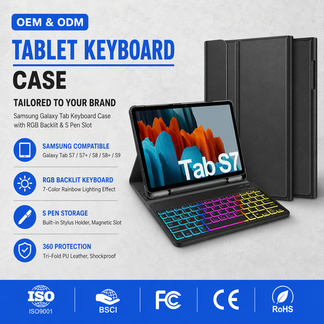 USB Interface Android Tab Keyboard Case for Samsung for Galaxy Tab S7 11 Inch with Pencil Holder New Product SMS7