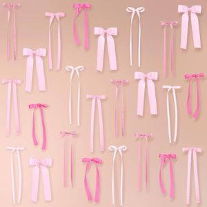 Guirnalda de Lazos de Cinta Rosa Pálido Hechos a Mano, Banner de Lazos de Satén para Chimenea, Fondo de Boda, Cuna de Bebé, Decoración para Colgar en la Pared del Hogar - Product Image 1