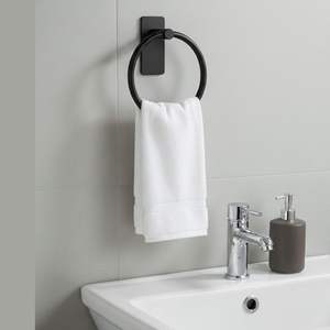 Anneau porte-serviettes mural moderne de qualité supérieure, rond en métal, accessoire de salle de bain disponible en gros - Product Image 3