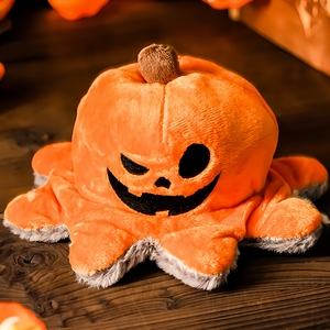 Peluche d'Halloween 7 pouces 18 cm, jouet réversible pieuvre citrouille pour Halloween - Product Image 5