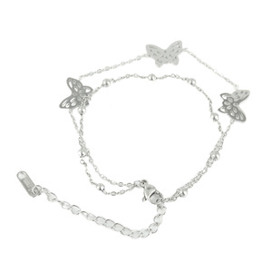 Pulsera de Mariposa de Aleación de Zinc Plateada, Joyería para Mujer, Regalo, Accesorio de Moda - Product Image 1