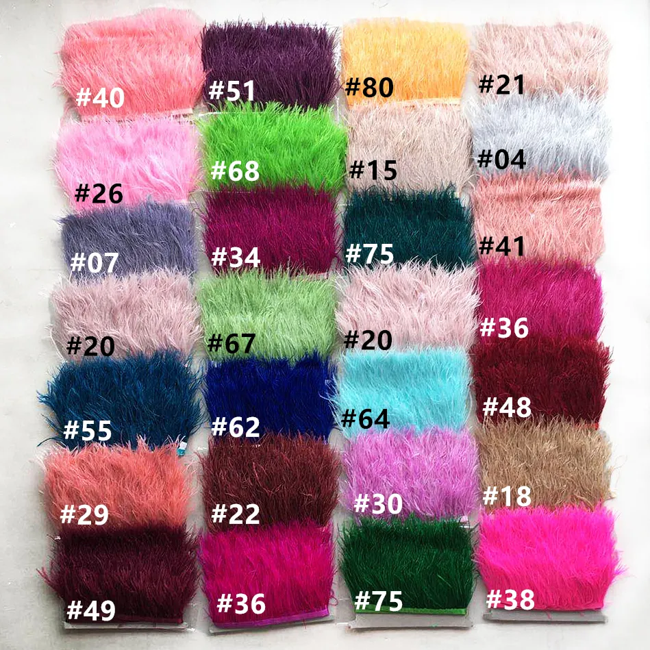 8-10cm Dyed Cheap Ostrich Feather Trim High Quality Ostrich Feather Fringe for Clothes Accessories