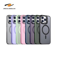 Coque de protection antichoc en PC rigide mat avec film de protection d'objectif de luxe pour iPhone 17 16 12 13 14 15 Pro Max, compatible avec la recharge magnétique sans fil