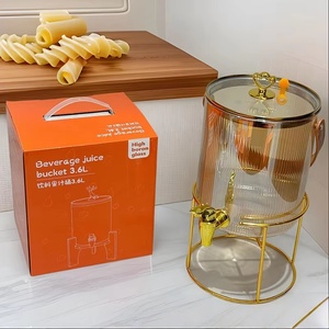 Lot de 3 Distributeurs de Boissons Rotatifs <span class=keywords><strong>en</strong></span> <span class=keywords><strong>Verre</strong></span> <span class=keywords><strong>avec</strong></span> <span class=keywords><strong>Robinet</strong></span>, Transparent, Résistant à la Chaleur et au Froid, Idéal pour Jus et Boissons - Product Image 2