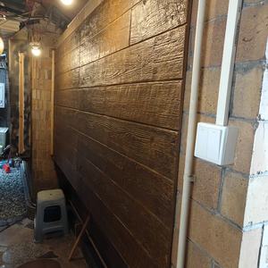 Panneau décoratif mural moderne en bois PU, imitation bois véritable, bois <span class=keywords><strong>de</strong></span> poirier, pour intérieur et extérieur, <span class=keywords><strong>grande</strong></span> dalle, effet bois marin - Product Image 6