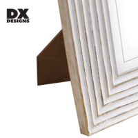 Bingkai Foto Kayu Rustic Farmhouse DX Designs, Ukuran 4x6 5x7 8x10 Inci, Warna Putih Antik Berlapis-lapis dengan Alur