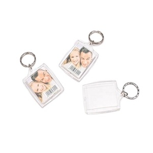 Acrílico transparente DIY foto marco llavero plástico llavero para regalo promocional llavero en blanco - Product Image 1