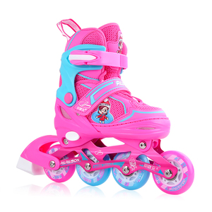 Alta Calidad Venta Caliente 4 Intermitente PU <span class=keywords><strong>Ruedas</strong></span> Ajustable Niños Patines En Línea Zapatos Conjuntos - Product Image 4