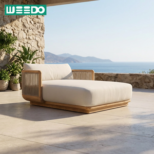 <span class=keywords><strong>Lit</strong></span> de soleil double de luxe pour l'extérieur, en teck, résistant aux UV, avec coussins, pour hôtel, terrasse en bord de mer - Product Image 1