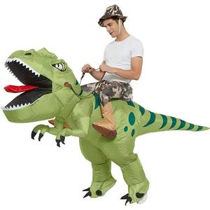 Disfraz Inflable de Dinosaurio T-Rex Verde para Adultos y Niños, para Halloween, Carnaval y Fiestas - Product Image 3