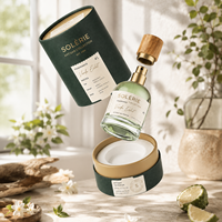 Emballage de parfum de luxe recyclable personnalisé en tube de papier avec impression dorée, boîte cylindrique en carton avec insert en EVA
