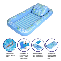 Matelas de piscine gonflable en PVC personnalisé pour adultes, transat de bronzage, bain de soleil, lit aquatique, radeau de jardin robuste