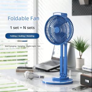 Ventilateur de table à batterie 1500 mAh avec lumière, vent puissant, chargement USB, économie d'énergie, commande plastique, ventilateur mécanique - Product Image 3