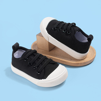 Baskets en toile pour enfants, conception élastique à enfiler, embout anti-choc, semelle extérieure en TPR durable, couleurs unies personnalisables, garçons filles