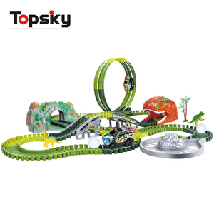 Creative DIY Roller Coaster <strong>Race</strong> Train Toys Plastic Dinosaur Railway <strong>Car</strong> Track for <strong>Kids</strong> Flexible Racing Play <strong>Set</strong> - Product Image 1