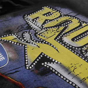 批发优质时尚复古棉质粗犷风格男士服装 T 恤街头服饰热销钻石水洗粗犷风格男士 T 恤 - Product Image 4