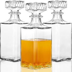 Decanter da 25 once 750ml quadrato Decanter per vino in cristallo pesante Decanter Set di Decanter per vino vecchio stile - Product Image 1