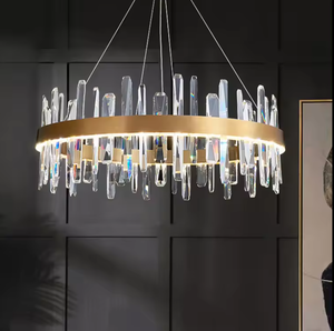 Araña de alta calidad, anillos circulares, hotel, comedor moderno, luces colgantes de cristal LED de lujo - Product Image 4