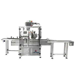 LOM MACHINE Máquina de Impressão Automática Profissional de Etiqueta Plana para saco de frasco de 10ml, aplicador de etiqueta para frasco de Imposto de Lip Balm