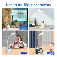 Lampe de bureau LED réglable de style minimaliste moderne de Guangzhou, en PVC, avec commande inductive, petit porte-stylo, pour l'étude et la protection des yeux, idéale pour les filles et les enfants