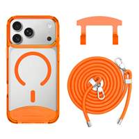 Étui de téléphone magnétique en TPU pour iPhone 18promax, anti-jaunissement, détachable, avec cordon de téléphone long et diagonal, accessoires pour téléphone