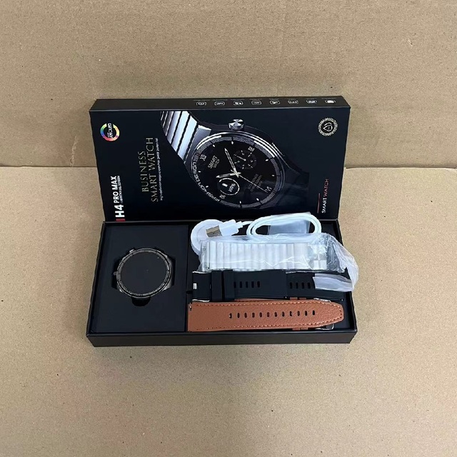 Hotsale H4 PRO MAX 1.45 Ultra HD Full Touch Round Amoled Touch Screen RDFIT APP BT Calling Smartwatch With 3 Straps