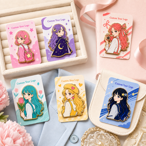 Pins en émail dur personnalisés, fille anime originale, plaqués or, badges de revers en métal - Product Image 2