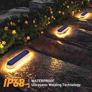 Lot de <span class=keywords><strong>4</strong></span> lampes solaires LED étanches IP68 pour marches, allumage/extinction automatique, pour couloir, allée, porte, <span class=keywords><strong>garage</strong></span> - Product Image 3