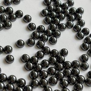 Hematite synthétique <span class=keywords><strong>noire</strong></span>, taille brillant ronde, 3mm 4mm, cabochon calibré, haute qualité, <span class=keywords><strong>pierre</strong></span> à dos plat en vrac pour la fabrication de bijoux - Product Image 2