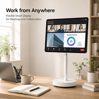 Televisor Inteligente Portátil Todo en Uno con Ruedas, Pantalla Táctil Android con Cámara y Altavoz para el Hogar y la Oficina