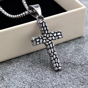 Stainless Steel <b>Cross</b> Pendant Unisex Charm Geometric Design Fashion Necklace - Product Image 2