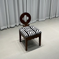 Chaise de salle à manger design moderne nordique Style français Wabi-Sabi en bois massif trèfle à quatre feuilles dossier salon meubles de maison