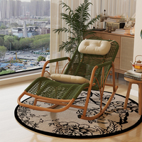 Fauteuil inclinable à bascule en rotin moderne de luxe pour salon, canapé de relaxation individuel, confortable pour patio, extérieur et chambre à coucher