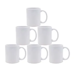 Prodotto all'ingrosso tazza da caffè in ceramica personalizzata 11oz tazza rotonda a sublimazione bianca piena tazza personalizzata per bere
