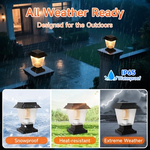 Outdoor IP65 Waterproof Modern Fence Pillar <strong>Lamp</strong> <strong>Post</strong> Lights Led Column Headlights <strong>Solar</strong> Gate Pillar Light for Garden Decoration - Product Image 2