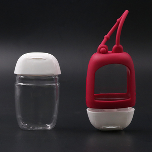 Mini botella de plástico transparente con cubierta de silicona para niños y estudiantes, contenedor de plástico transparente para mascotas, 30ml, llavero vacío, nuevo diseño - Product Image 3