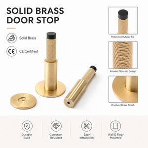 KOPPALIVE fermaporta lineare in ottone spazzolato zigrinato per montaggio a pavimento fermaporta in ottone invecchiato - Product Image 2