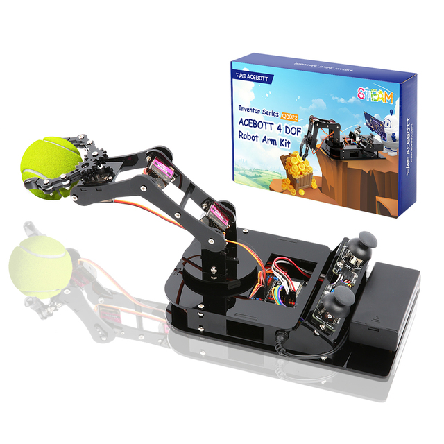 ACEBOTT New Stem Education Robot Arm Set ESP32 4-DOF WIFI APP School Programming Coding Project Robot Arm DIY Kit for Arduino