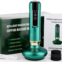 Masseur à ventouses électrique 12 vitesses avec affichage LED, chauffage, fonctions de raclage et de ventouses, réglage de la puissance et du temps, et soulagement de la pression à une touche