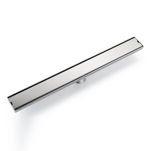<strong>HOMEDEC</strong> Hot Sales Linear Stealth Tile Insert Floor Grate Bathroom Shower Waste Stainless Steel Side Outlet Brushed Nickel - Product Image 1