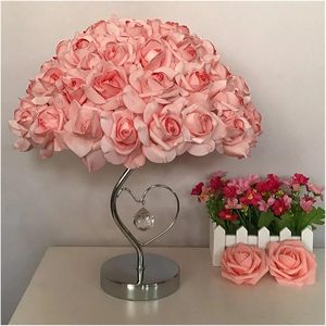 LED 야간 조명 신형 모던 LED 테이블 램프 책상용 침실 조명 스위치 제어 조광 가능 원형 장미꽃 테이블 램프 - Product Image 6