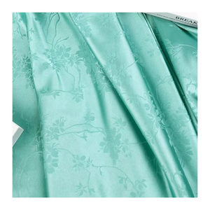 S1870 Color personalizado satén elástico sedoso poliéster Spandex tela de satén con patrón de flores diseño Jacquard para vestidos - Product Image 2