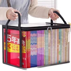 Household Old Books Organizing PVC Foldable Press Student Book Storage <b>Bag</b> Classroom Transparent Dustproof - Product Image 5